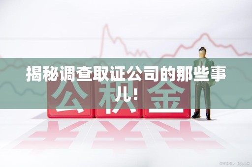 顺昌揭秘调查取证公司的那些事儿！