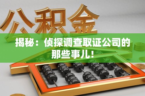 顺昌揭秘：侦探调查取证公司的那些事儿！