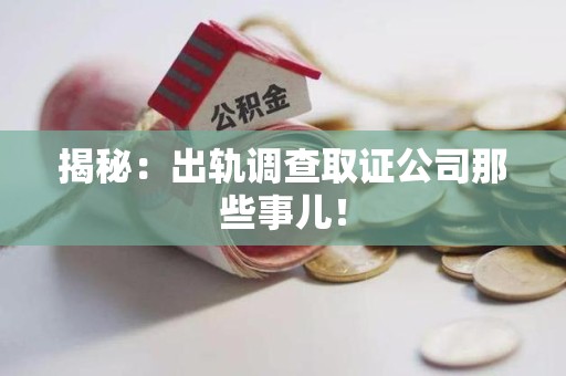 顺昌揭秘：出轨调查取证公司那些事儿！