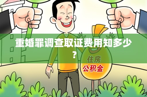 顺昌重婚罪调查取证费用知多少？