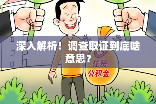 顺昌深入解析！调查取证到底啥意思？