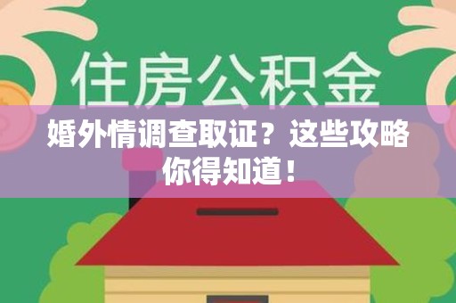 顺昌婚外情调查取证？这些攻略你得知道！