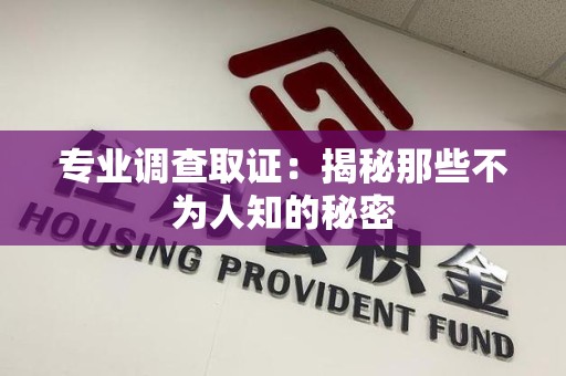 顺昌专业调查取证：揭秘那些不为人知的秘密