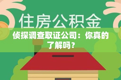 顺昌侦探调查取证公司：你真的了解吗？